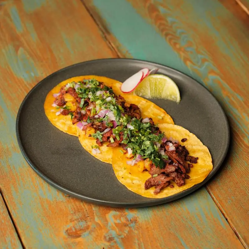 Delicious Al Pastor Tacos at The Three Amigos in Edmonton, AB